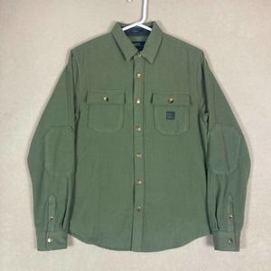 Roark Button Up Shirt Adult Small Green Poly-Wool Blend Long‎ Sleeve Casual Mens